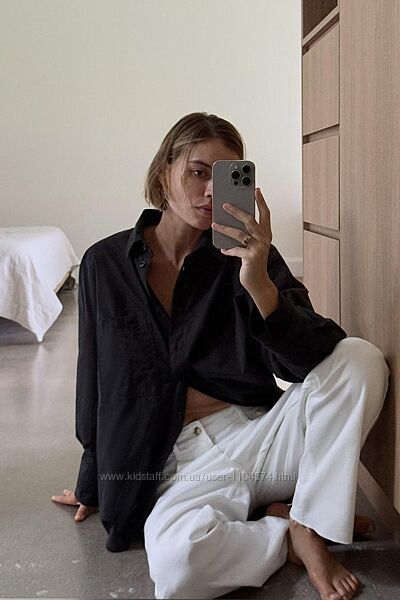 Чорна сорочка оверсайз zаrа розмір s