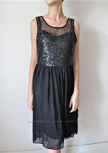 Чорне плаття міді паєтки розмір м