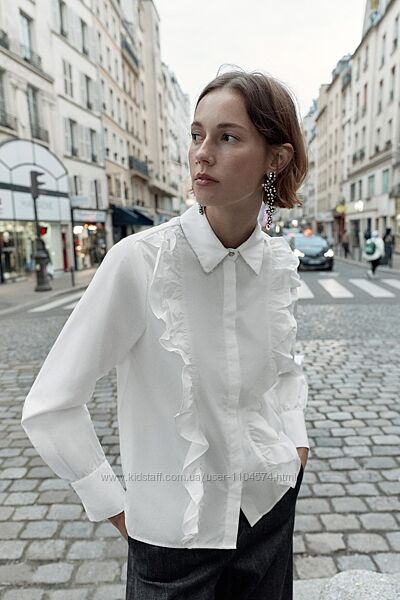 Сорочка жіноча поплінова біла zara розмір хl