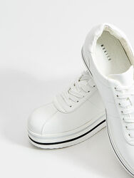 Mohito новые белые туфли кроссовки мокасины криперы на платформе 41р