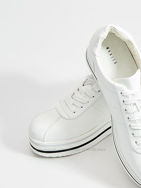 Mohito новые белые туфли кроссовки мокасины криперы на платформе 41р