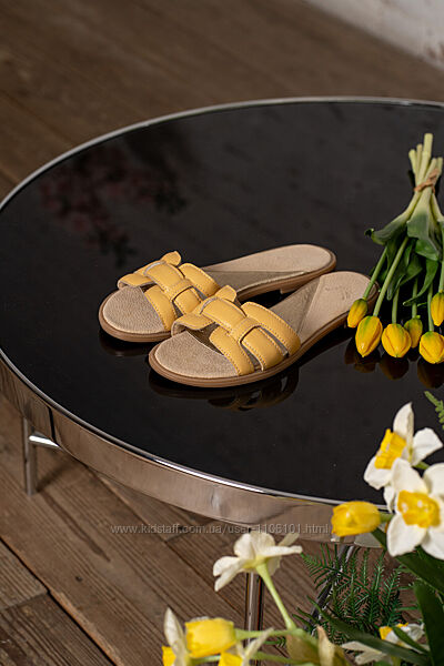 Жіночі шкіряні шльопанці Yellow Harmony 36-41 розміри
