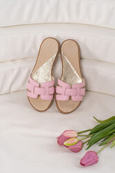 Жіночі шкіряні шльопанці Pink Harmony 36-41 розміри