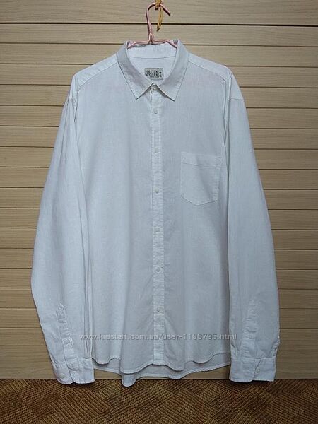 льняная рубашка из льна белая watsons / размер XL - 52р