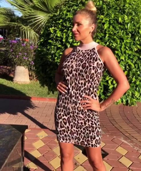 Платье гольф Kontatto принт леопард крутое