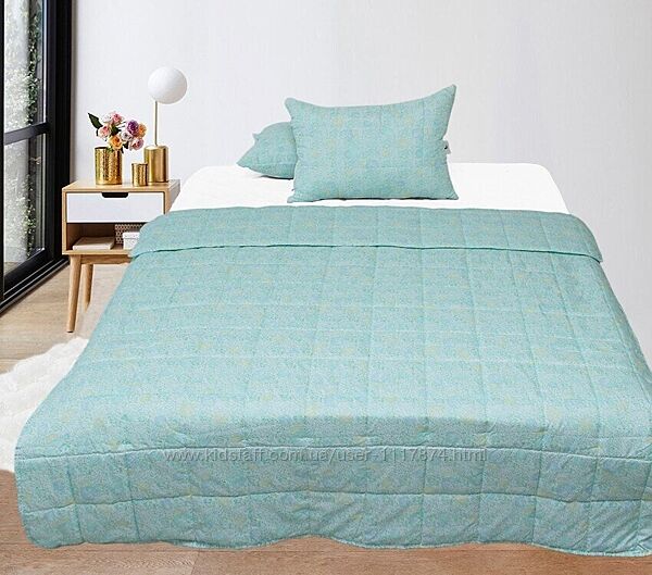 Стеганное одеяло летнее отдельно или с подушками, 1,5-сп,2-сп, евро, Listok