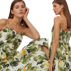 Платье сукня сарафан из смесового льна лимоны лимони