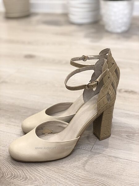 Туфли нюдовые, бежевые с перепонкой, в ретро стиле мэри джейн