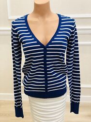 Кардиган синій в білу смужку з довгим рукавом s, pimkie