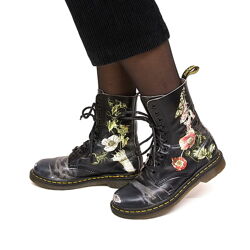 Ботинки грубые кожаные с рисунком, Dr Martens. Натуральная кожа.