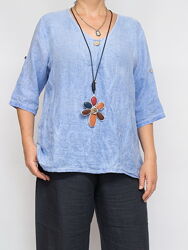 Блуза льняная в бохо стиле с вышивкой, Италия.