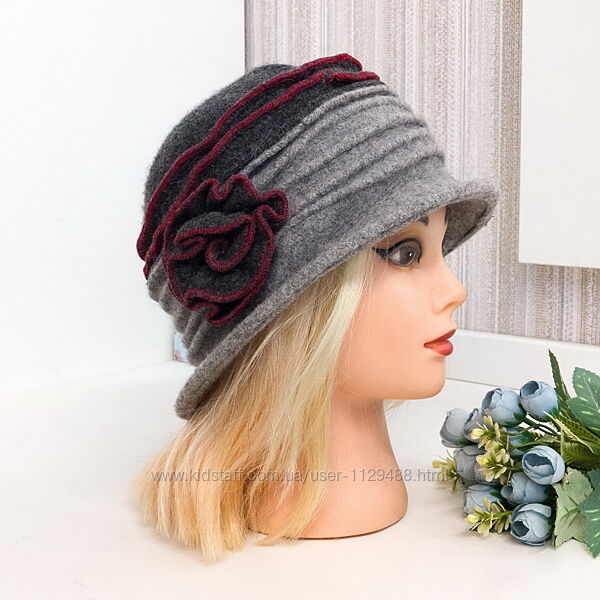 Шапка шерстяная, шляпа в бохо стиле, шерсть.