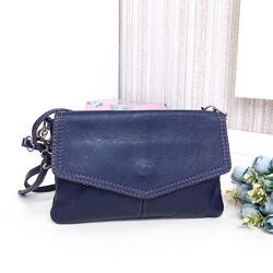 Сумка конверт кожаная компактная, Genuine leather, Италия, натуральная кожа.