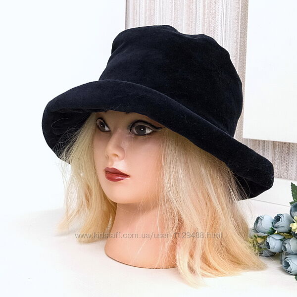 Шляпка велюровая, шляпа в бохо стиле.
