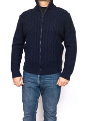 Кардиган шерстяной, в косах,  с высоким воротом Henri Lloyd.