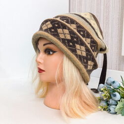 Шапка теплая шерстяная с орнаментом, Marks & Spencer, шерсть.