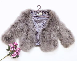 Шубка полушубок из страусовых перьев Mimi & Bow.