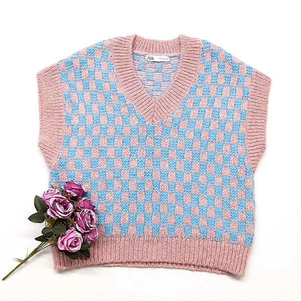 Жилет объемный оверсайз Zara, шерсть, альпака.