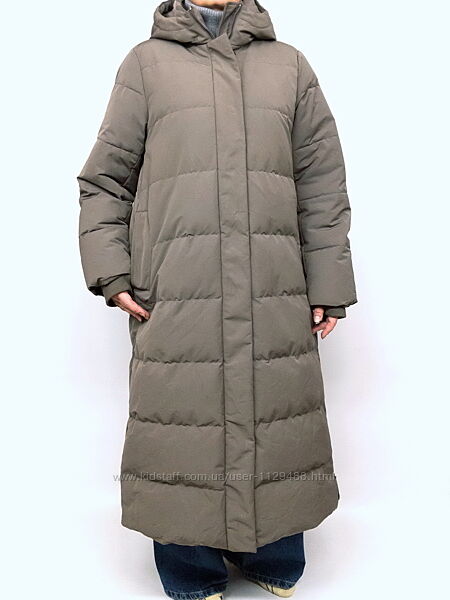 Пуховик длинный пальто Zara, пух перо.