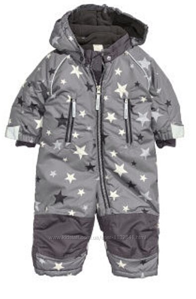 Комбінезон зимовий h&m сірий з зірочками 86 92 см