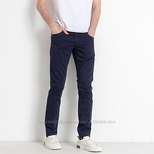 Штани котонові чоловічі сині демісезонні 28,29,30,31,32,33