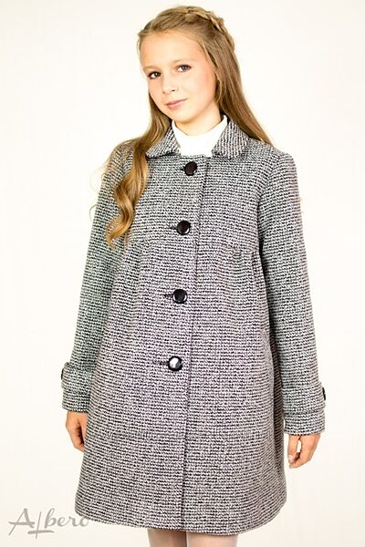 Стильне демісезонне сіре, синє пальто на дівчаток ALBERO 