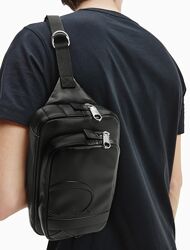 Сумка поясная на плечо мужская черная Calvin Klein