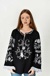 Вишиванка жіноча Чумацький шлях чорна