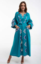 Сукня вишита Вирій бірюзова