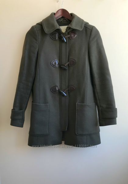 Коричневое пальто с капюшоном massimo dutti оригинал