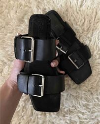 Шлепки шлепанцы кожа индия ремешки
