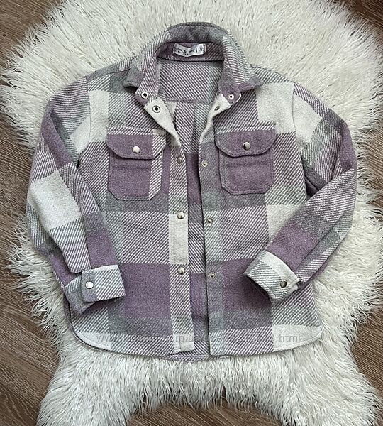 Детская теплая рубашка клетка не zara