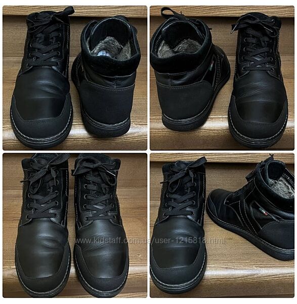 Мужские теплые ботинки натуральная кожа зима