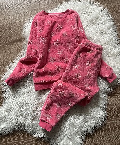 Детская плюшевая пижама теплая 