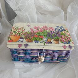 Шкатулка плетёная