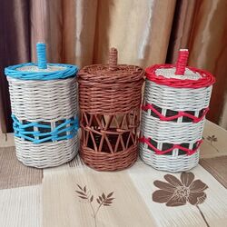 Плетена баночка для кухни