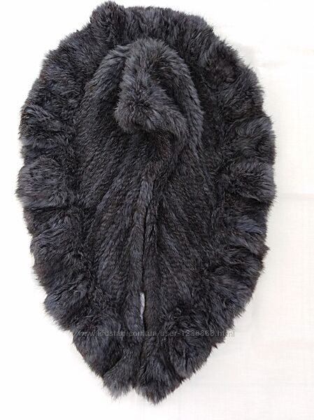 Головной убор, воротник из вязаного меха кролика Passigatti, Италия.