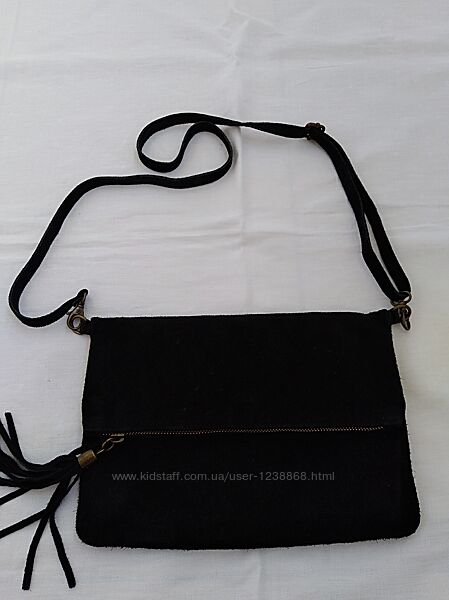 Замшевая сумка Genuine leather made in Italy.