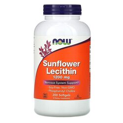 Соняшниковий лецитин, 1200 мг, 200 шт, NOW Foods