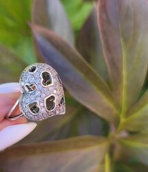 Кольца из черненого серебра с кубическими циркониями