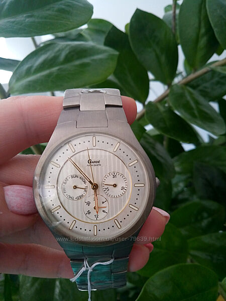 Новий кварцовий наручний годинник Garde Ruhla з титану