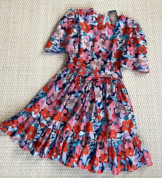 Яскрава дитяча літня сукня для дівчинки. Квітковий принт. 116-146