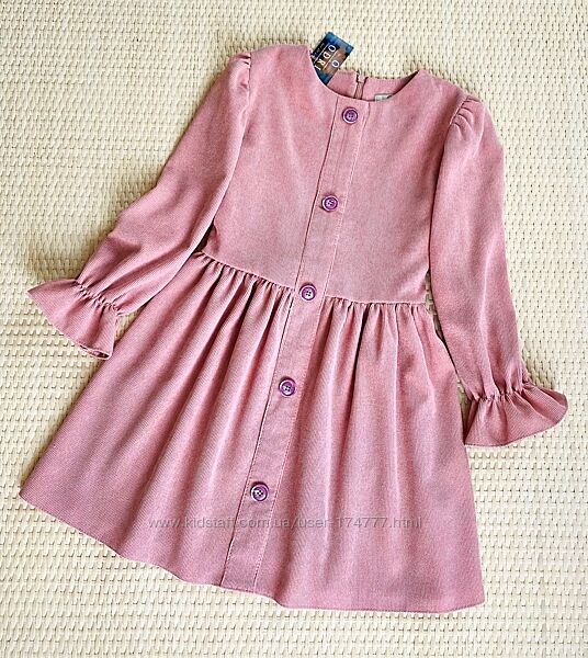 Дитяча сукня з вельвету пудрова рожева розмір 122,128,134,146.
