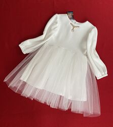 Дитяча святкова новорічна біла сукня Сніжинка розмір 104,110,116,122,128