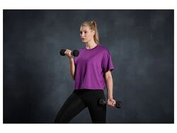 Жіноча спортивна футболка CRIVIT, чорна, фіолетова, біла L/XL