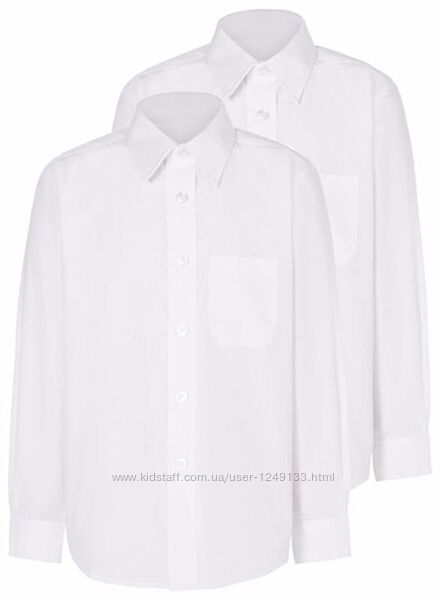 Рубашка школьная белая George Рост 116-140см и 170-184см 6-10,15-18лет