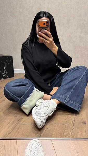 Теплі джинси палацо  на флісі 