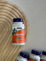 Цинк мідь NOW Foods L-OptiZinc, добавка з цинком 30 мг, 100 капсул