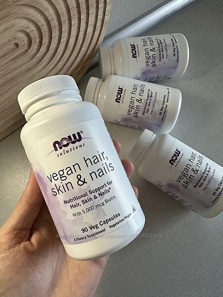 Hair skin nails комплекс для волосся шкіра та нігтів бренду NOW foods