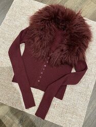 Кардиган жіночий з хутром Stradivarius